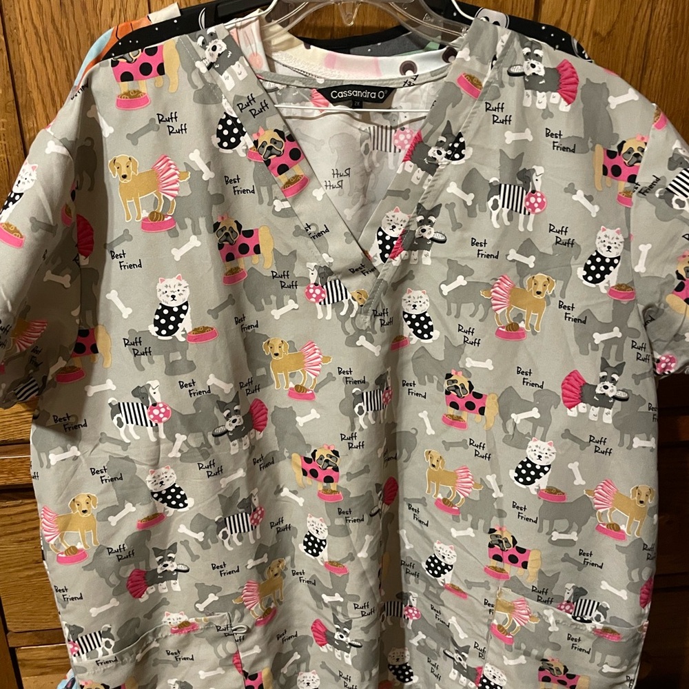 Various fun scrub tops, lot of 4.
All 2x. - Picture 4 of 4